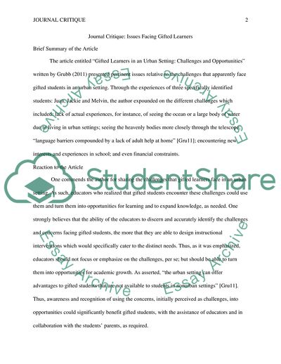 Issues Facing Gifted Learners