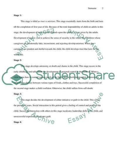 Discuss Eriksons theory of development