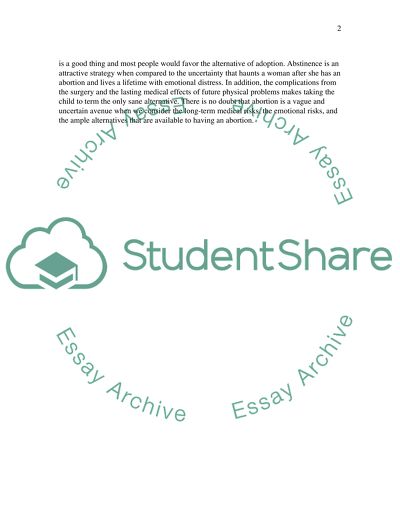 Abortion Alternatives Outweigh the Risks