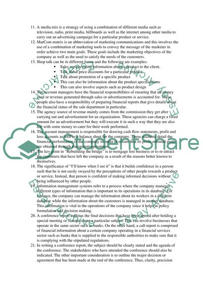 Advertising (Answer Question From Book , The New Account Manager.)