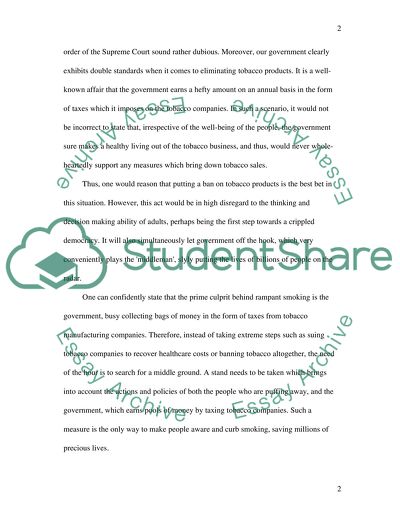 Should smoking be banned essay