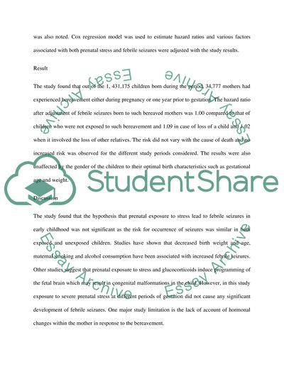 Prenatal stress and risk of febrile seizures in children: a nationwide longitudinal study in Denmark