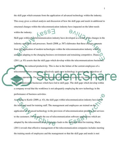 Effect of Skill Gaps in the Telecommunications Industry