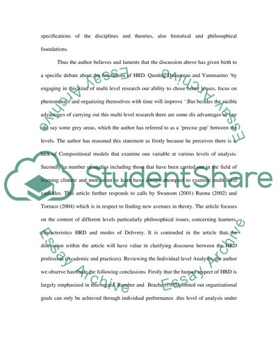 Human Resource Development Book Report/Review