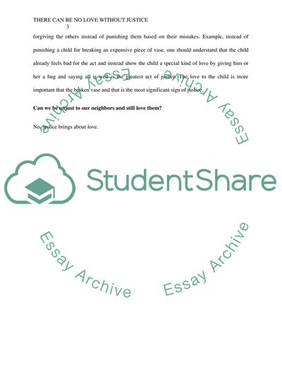 There can be no love without justice