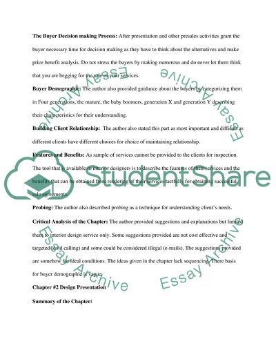 Summary and Critical Analysis Marketing and Business Development