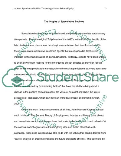 Technology Sector Private Equity and the Emergence of a New Speculative Bubble