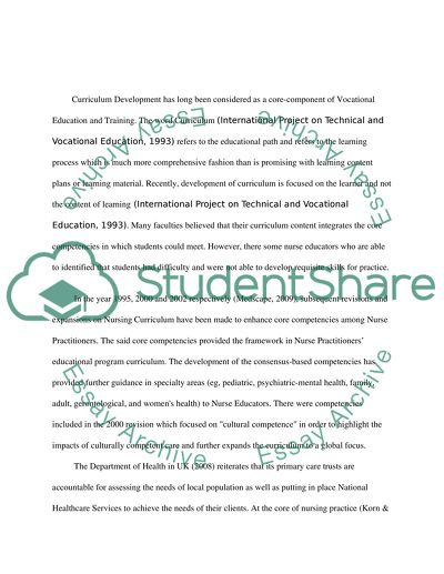 Nursing Curriculum for Meeting Health Workers Needs