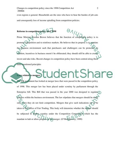 Reforms in Competition Policy in the UK