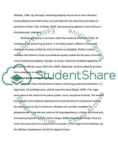 Sentencing Disparity: Arbitrariness of Prosecutorial Judgment