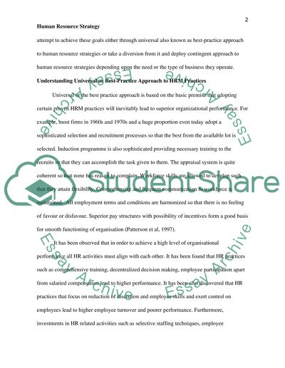 Understanding Universal or Best-Practice Approach to HRM Practices