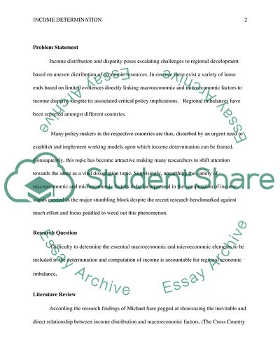 Income determination