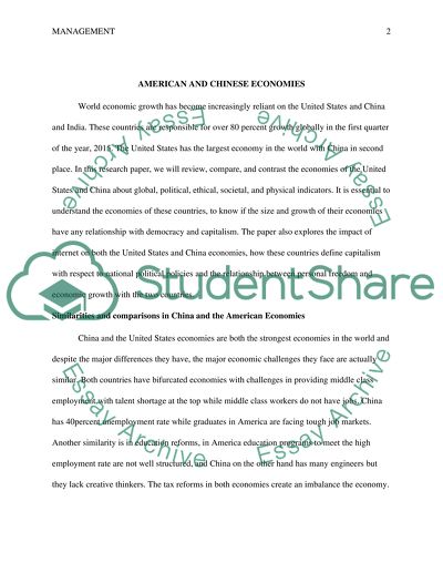 American and Chinese economies