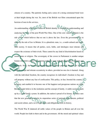 Representation of British Identity in the Films of Post World War II