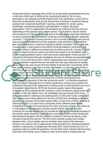 Whether IELTS Is a Reliable and Valid Assessment Procedure for International English Test