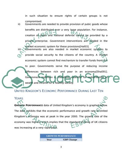 Why Do Market Economies Need Government United Kingdoms Economic growth, Inflation and Unemployment