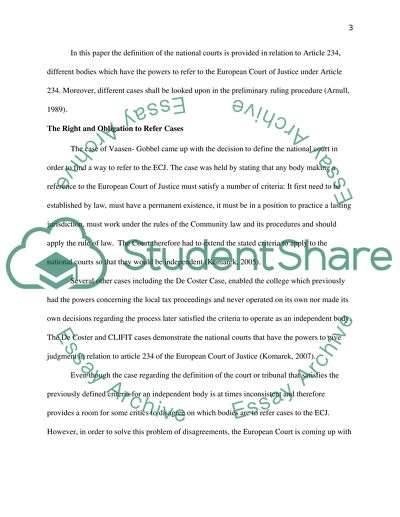 Discretion Granted to National Courts in Relation to the EU Legal Order
