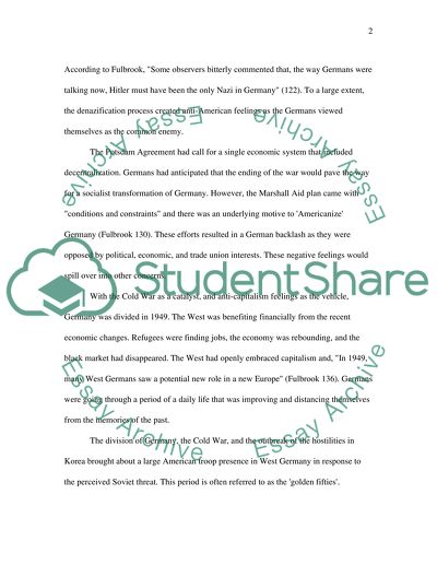 German-American Relations and Attitudes: 1945-1960