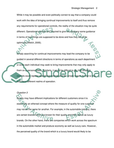 Strategic Management - Strategic Control and Operational Control