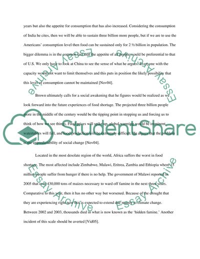 On Hunger in Developing Countries