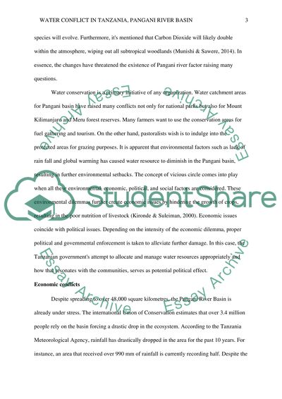 Water Conflict in Tanzania: Pangani River Basin