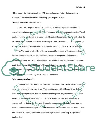 Virtual Machine Forensics and Network Forensics