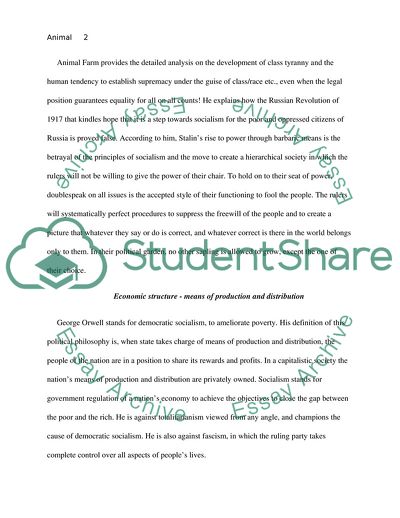 Analysis of Animal Farm: A Fairy Story Novel by George Orwell