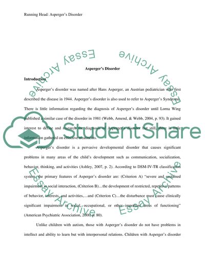 Asperger Disorder: Factors and Treatment