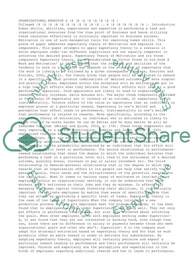 Organizational Behavior & Leadership