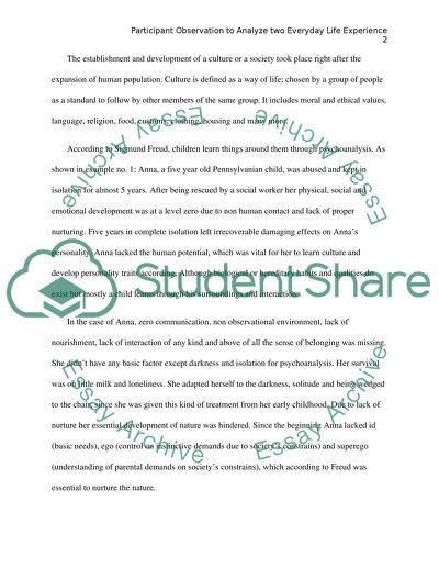 Participants Observation to Analyze two Learning Situations in Everyday Life Experiences