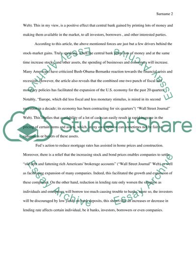 Economic Effects of the Easy Money Concept