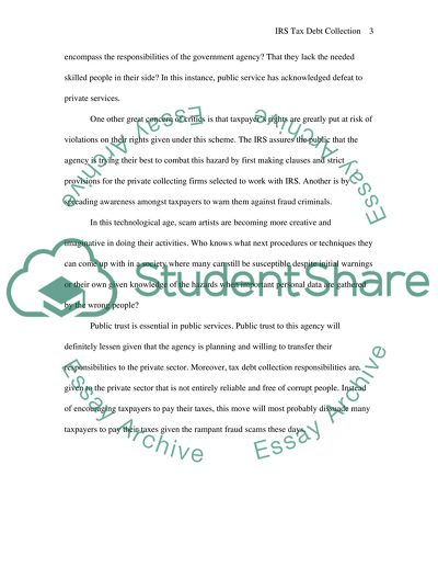 Privatization of IRS Tax Debt Collection