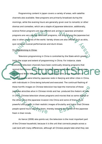 Comparison of Chinese and Japanese TV