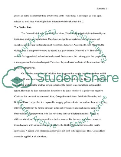 Philosophical Theories and the Golden Rule