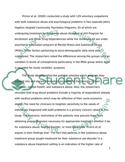 Compartmentalization in the Treatment of Patients Diagnosed with Substance Abuse Problems