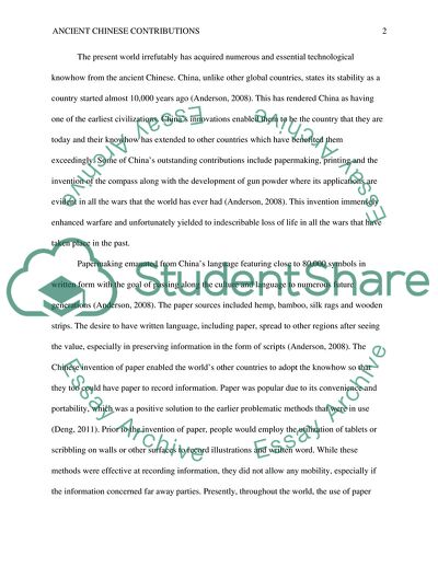 Ancient Chinese Contributions