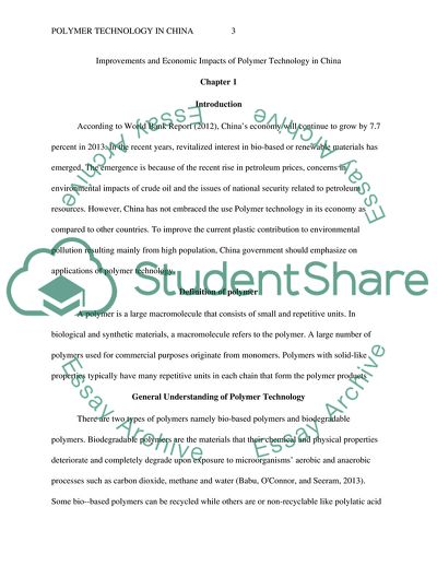 Improvements and Economic Impacts of Polymer Technology in China