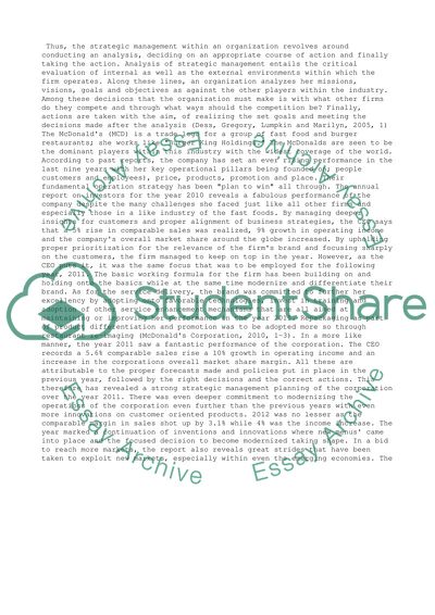 What Strategies Should McDonalds Pursue in 2011-2013