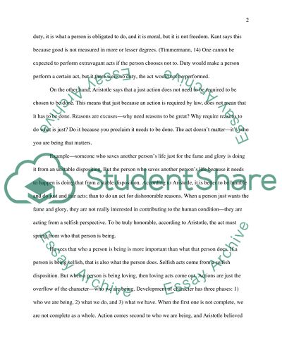 Kant and Aristotles Views on Duty