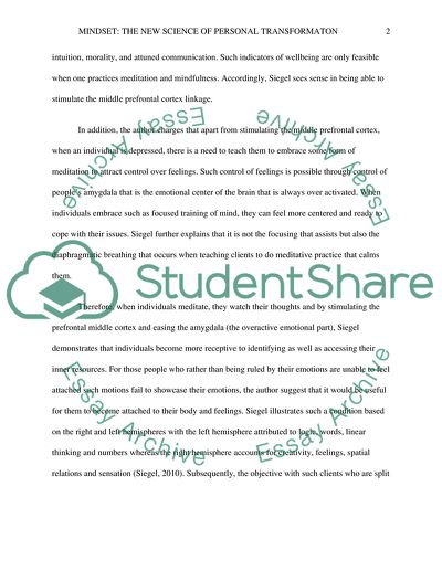 Mindset: The New Science of Personal Transformation