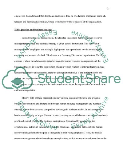 Relationship Between Business Strategy And HRM Practice