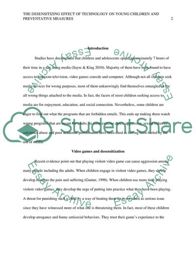 The Desensitizing Effect of Technology on Young Children and Preventative Measures