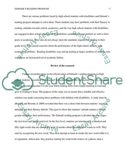 Effectiveness of the Edmark Reading Program