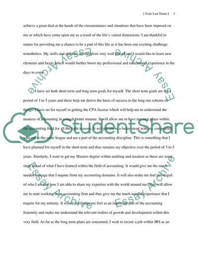 Career Assesment Personal Statement