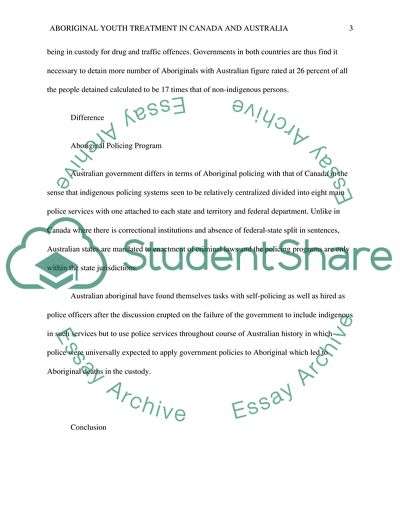 Aboriginal Youth Treatment in Canada and Australia