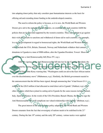 Reform: World Bank and Western Donor Policy to Underdeveloped Countries Need Reform