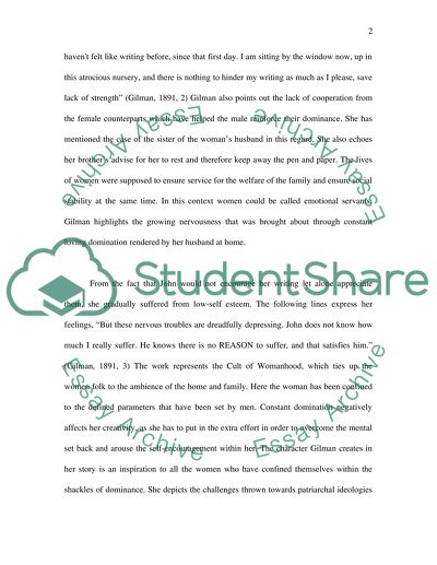 Main Character Analysis - The Yellow Wallpaper