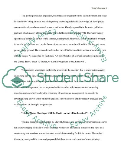 Water pollution- a key to wastewater management