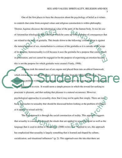 Sex and Values: Spirituality, Religion, and sex