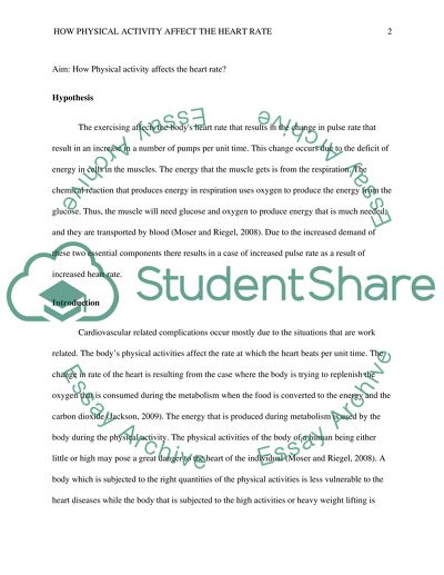 How Physical activity affect the heart rate